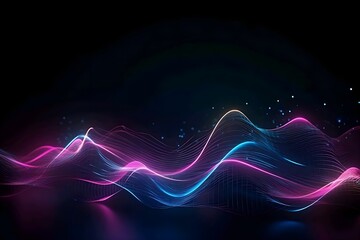 abstract wavy background with glowing lines