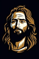 Digital Portrait of a person resembling Jesus.