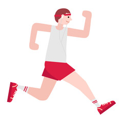 Man running flat illustration