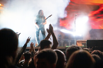 crowd at concert - summer music festival.