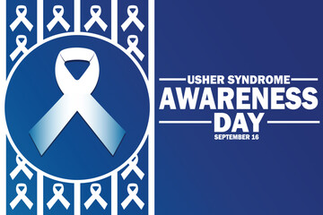 Usher Syndrome Awareness Day. September 16. Holiday concept. Template for background, banner, card, poster with text inscription. Vector illustration. - obrazy, fototapety, plakaty