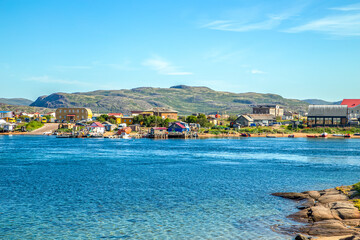 Fototapeta premium Coastal small fishing town of Teriberka.