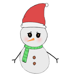 snowman with santa hat