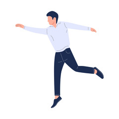 vector illustration of people jumping happily