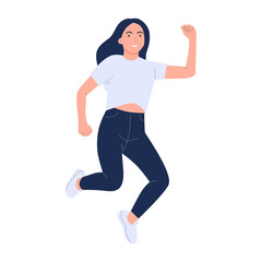 vector illustration of people jumping happily