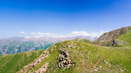 Beautiful mountain panorama in summer - 643996957