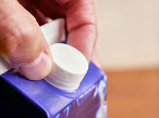 Uncork the plastic lid of the juice carton. Canning and storage of food products.