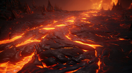 An intricately textured surface composed of hardened molten lava fragments