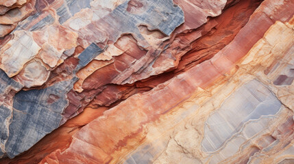 Fototapeta premium close up of a sandstone, displaying its muddled and varied hues