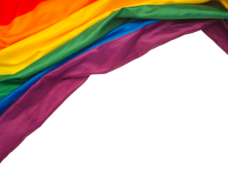 Part of the rainbow flag or LGBTQ flag is on a transparent background.