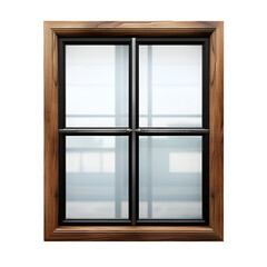 wooden window isolated on white background ,window cut out png ,generative ai
