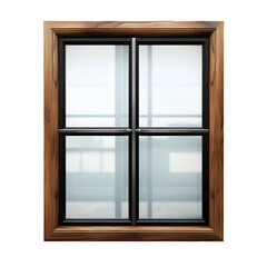 Obraz premium wooden window isolated on white background ,window cut out png ,generative ai