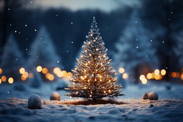 Magical Scene With A Christmas Tree, Generative AI