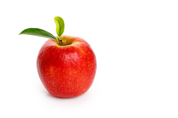 Red apple isolated on white background, symbol of the Jewish holiday Rosh Hashanah