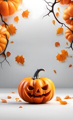 Naklejka na ściany i meble Halloween white banner illustration.