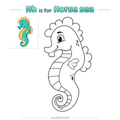 Coloring Page Seahorse Cartoon