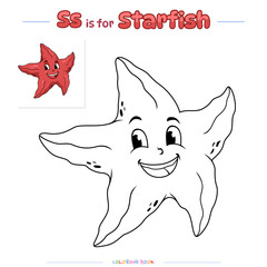 Coloring Page Starfish Cartoon