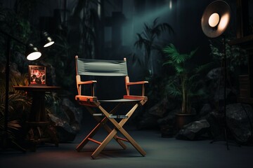 A studio's centerpiece: the director's chair, where vision meets action.