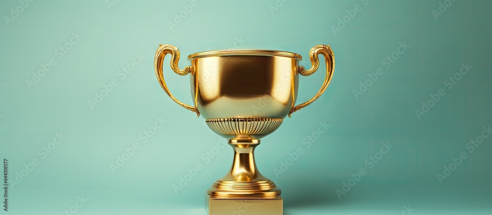 Canvas Prints closeup of a golden trophy cup a symbol of success in sports competitions and championships on a iso