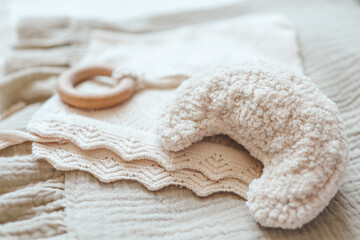A set of things for a newborn close-up