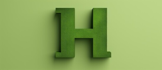 Obraz premium Green square letter H in 3D on a isolated pastel background Copy space