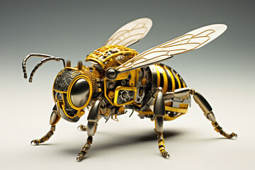 A bee that is a futuristic machine of the future world. Insect. Wildlife Animals. Illustration, Generative AI.