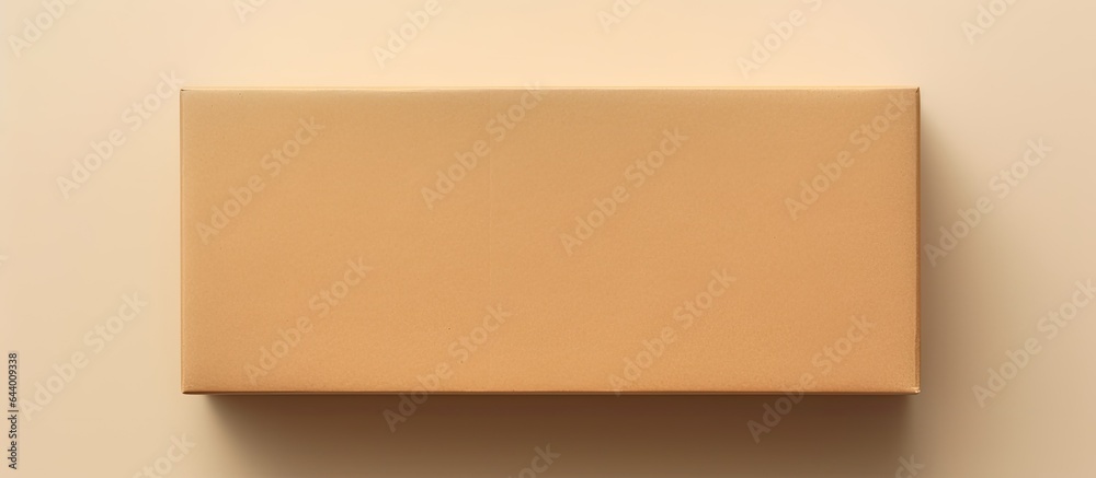 Aufkleber brown box on a isolated pastel background copy space with clipping path