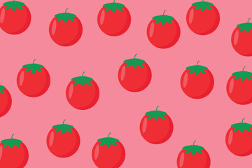 Seamless pattern of tomatoes. Fabric texture.