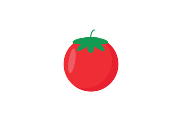 Simple flat design of a tomato. Vegetable vector.