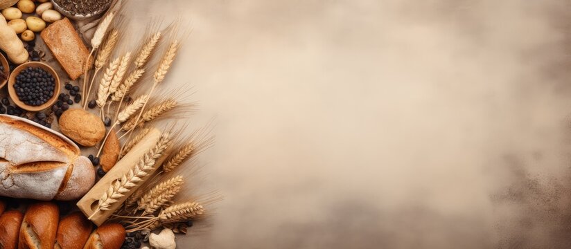 Handwritten messages on dark bread with a isolated pastel background Copy space