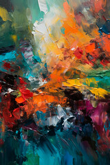 Obraz na płótnie Canvas Multicolored brush strokes with oil paints. Digital wall art