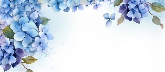 Gordijnen Hydrangea flower background for greeting cards weddings or birthdays isolated pastel background Copy space © HN Works