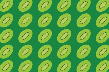 Seamless pattern of kiwi slices