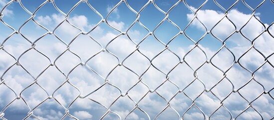 Fenced with wire isolated pastel background Copy space
