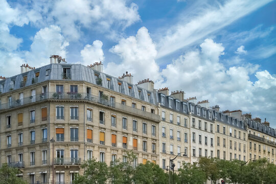 Paris, beautiful building boulevard Arago, in the 5e arrondissement, a luxury district 
