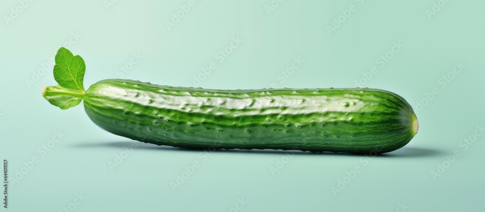 Poster Cucumber depicted in 3D on a isolated pastel background Copy space