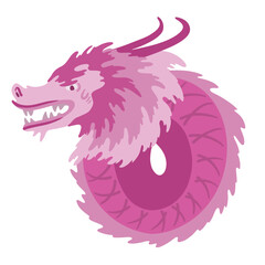 Traditional Chinese New Year pink dragon symbol 2024