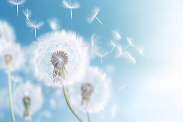 Blowball flying spring plant dandelion sky summer softness seeds macro flower nature