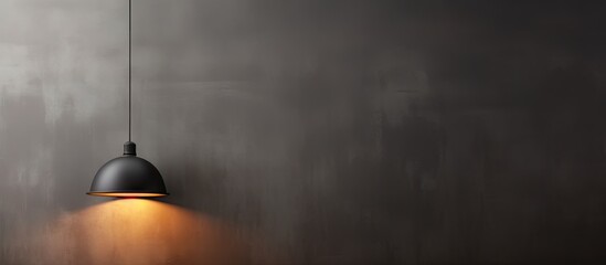 Black lamp holder illuminates led lamp in off position against isolated pastel background Copy space