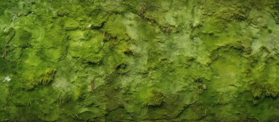 Fototapeta premium Green moss texture at a park in Kuala Lumpur on 10 July isolated pastel background Copy space