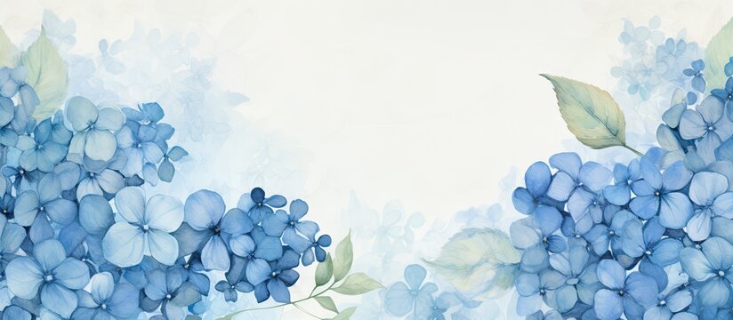 Hydrangea flower background for greeting cards weddings or birthdays isolated pastel background Copy space