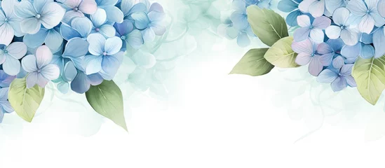 Fotobehang Hydrangea flower background for greeting cards weddings or birthdays isolated pastel background Copy space © HN Works