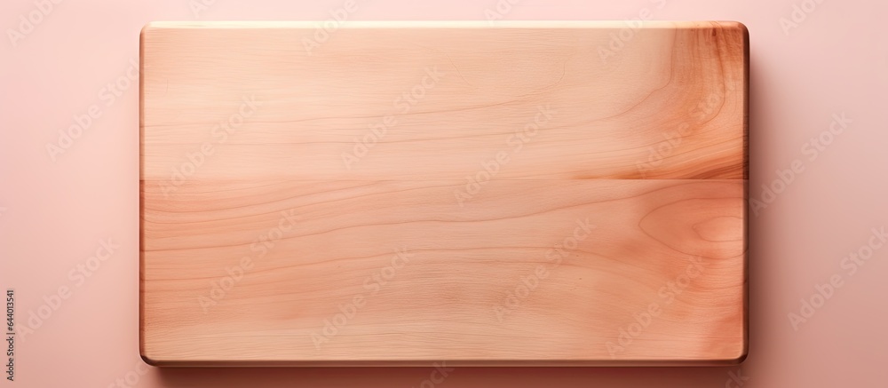 Poster Close up cutting board on a isolated pastel background Copy space with Path