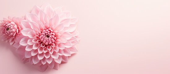 Gorgeous pink flower isolated pastel background Copy space