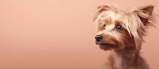 Dog hair color isolated pastel background Copy space