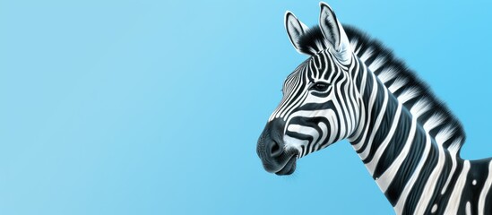 Fototapeta na wymiar Illustration design featuring a zebra character isolated pastel background Copy space