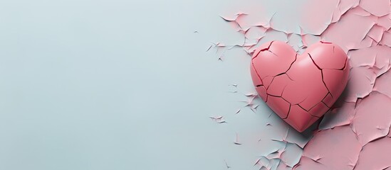 Heartbreak isolated on a isolated pastel background Copy space