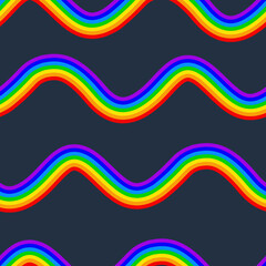Rainbow Stripes Seamless Pattern.	