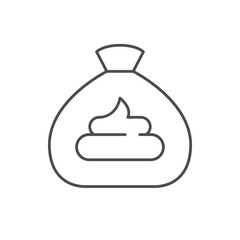 Bag for animal poo line icon