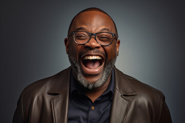 Man expression portrait person young adult handsome face studio isolated african background black guy male